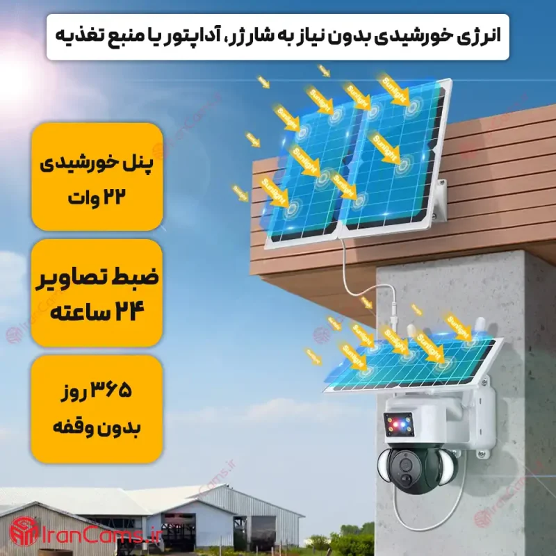 دوربین مداربسته خورشیدی سولار بدون کابل irancams.ir