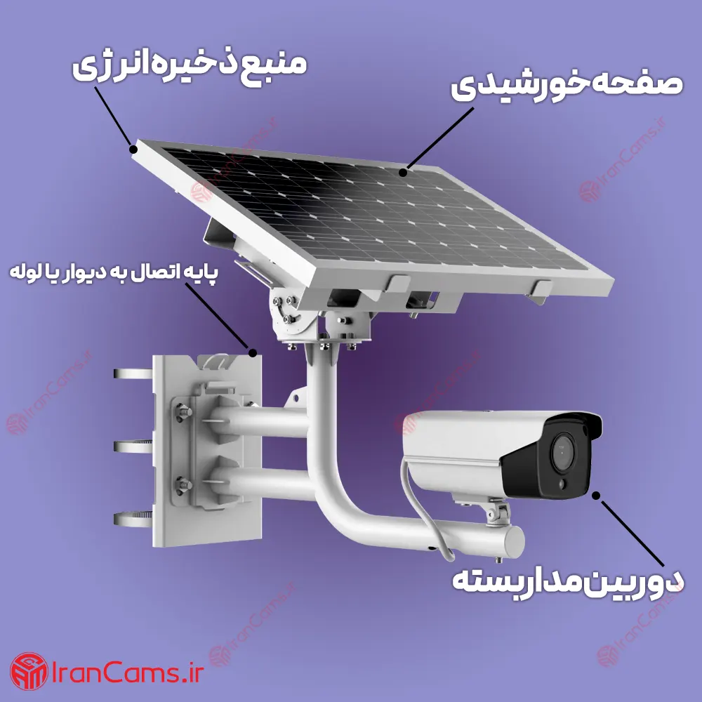 دوربین مداربسته سولار دوربین سولار دوربین خورشیدی دوربین مداربسته خورشیدی irancams.ir