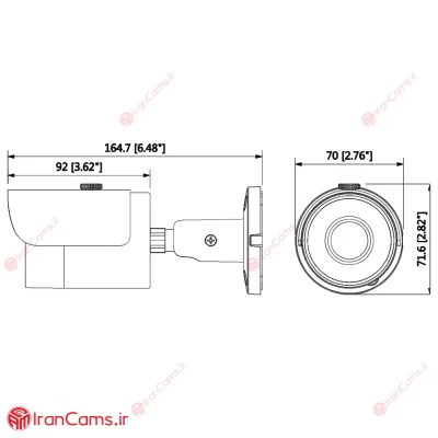 مشخصات بهترین ارزان ترین دوربین مداربسته تحت شبکه IP داهوا DH-IPC-HFW1230SP irancams.ir