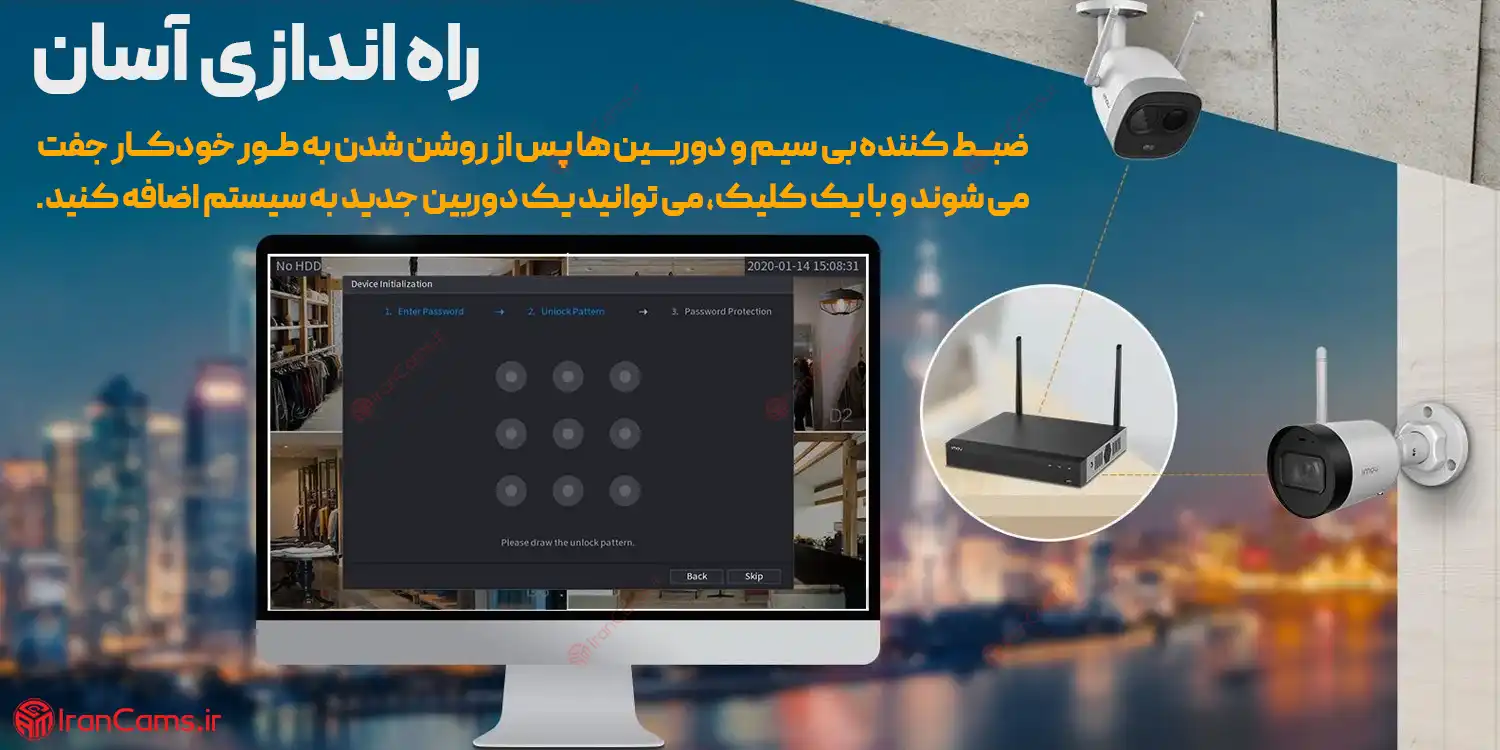 نصب راه اندازی تنظیمات دستگاه ان وی آر NVR تحت شبکه آیمو
