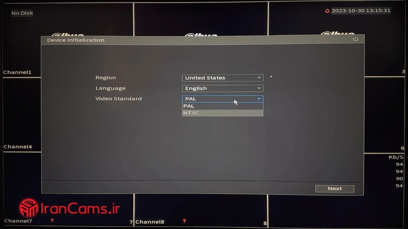 راه اندازی دستگاه XVR-DVR داهوا irancams.ir