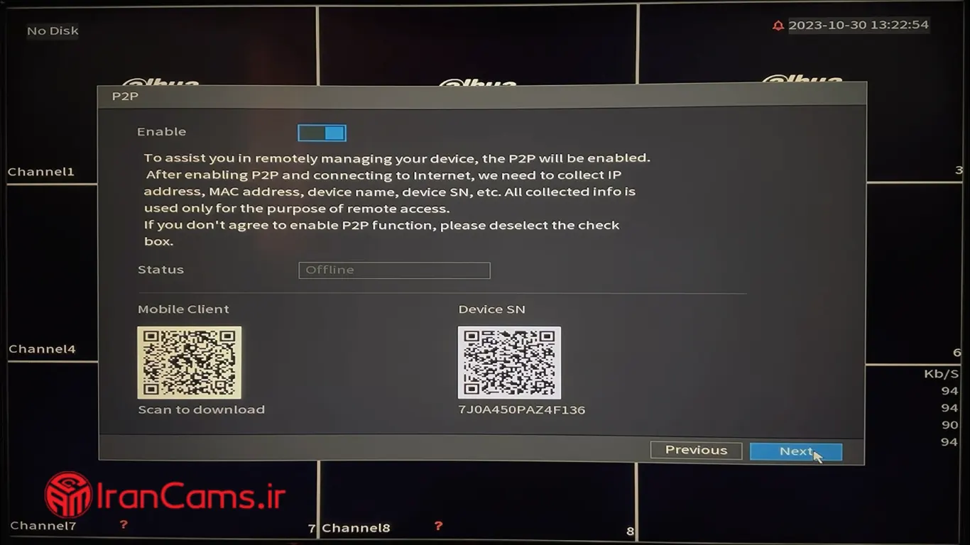 راه اندازی دستگاه XVR-DVR داهوا irancams.ir