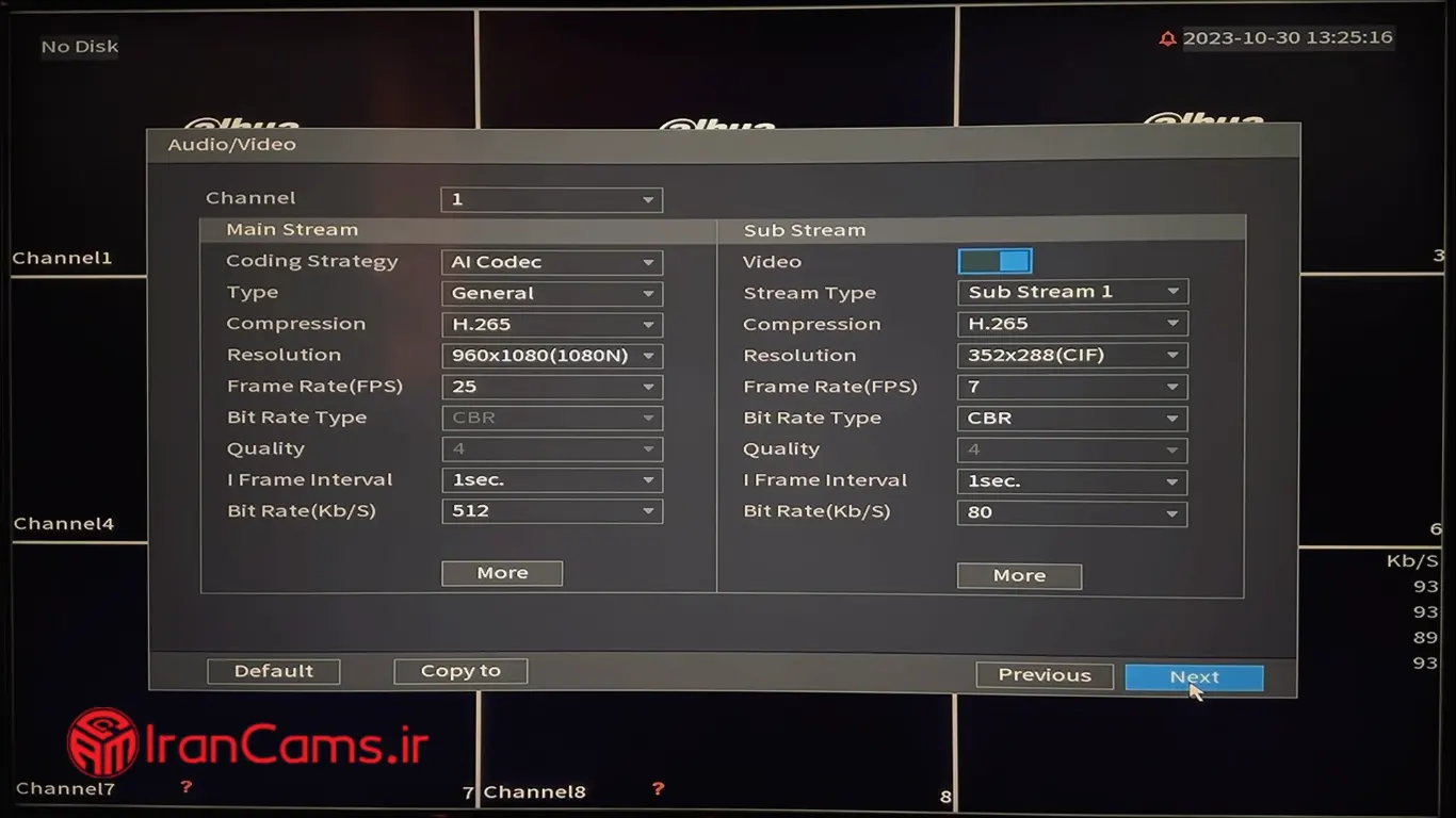 راه اندازی دستگاه XVR-DVR داهوا irancams.ir