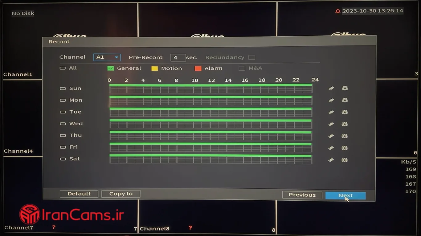 راه اندازی دستگاه XVR-DVR داهوا irancams.ir