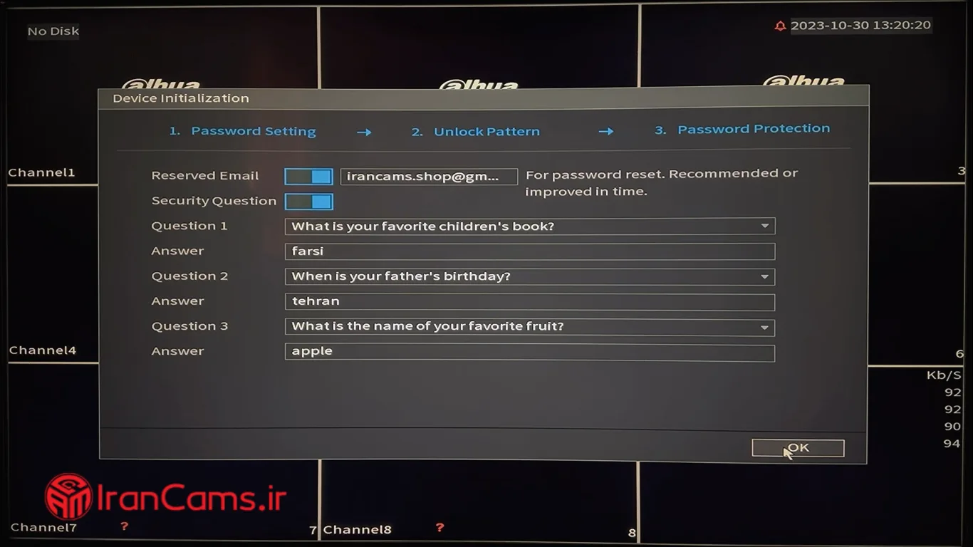 راه اندازی دستگاه XVR-DVR داهوا irancams.ir