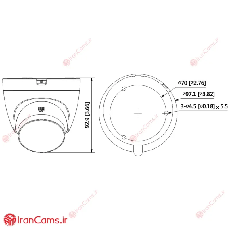 مشخصات دوربین مداربسته داهوا Dahua دید در شب رنگی ارزان 2 مگاپیکسل DH-HAC-HDW1239TLQP-A-LED irancams.ir