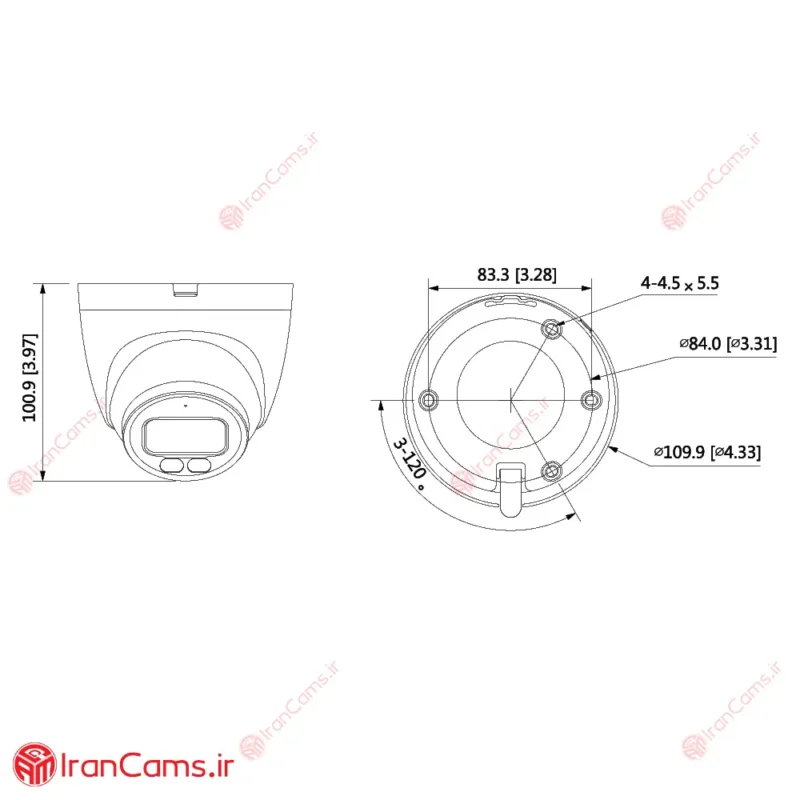 نصب دوربین مداربسته تحت شبکه آی پی IP داهوا DH-IPC-HDW2239TP-AS-LED irancams.ir