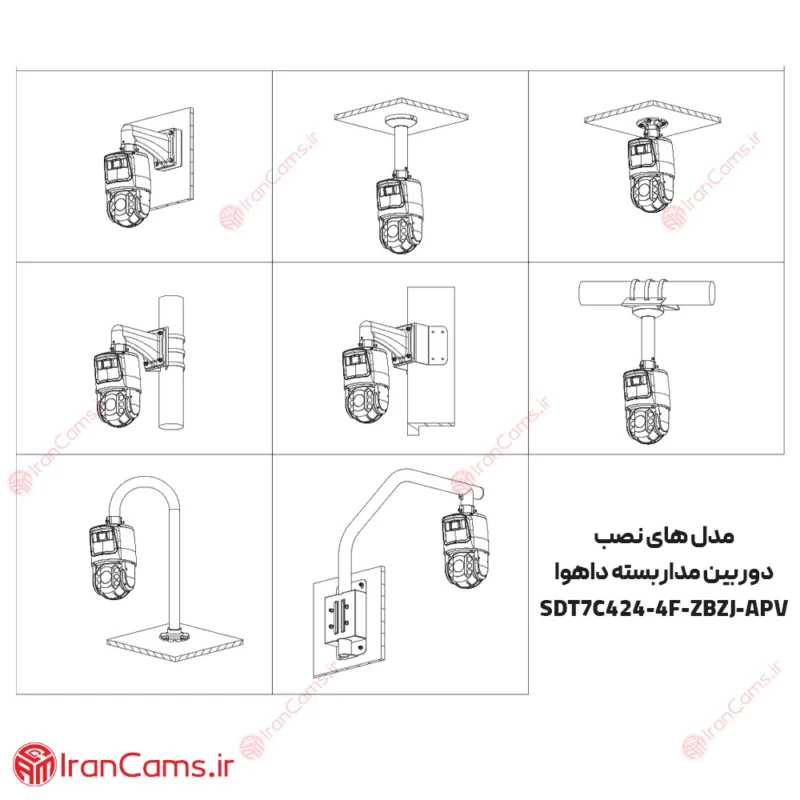 نصب دوربین اسپید دام داهوا DH-SDT7C424-4F-ZBZJ-APV