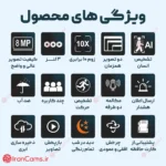 دوربین مینی اسپید دام بی سیم سیمکارتی سه لنز 8 مگاپیکسل V380