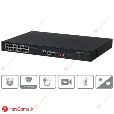 سوییچ شبکه 18 پورت POE داهوا DH-PFS3218-16ET-135
