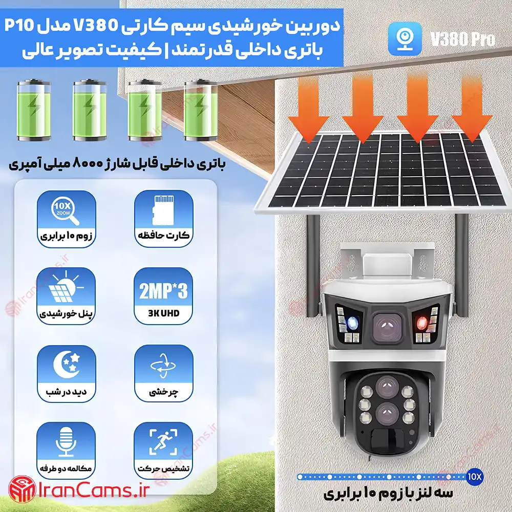 دوربین سیم کارت خور چرخشی V380