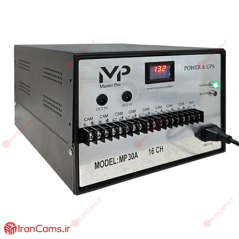 یو پی اس 12 ولت 30 آمپر دوربین مداربسته بدنه فلزی نمایشگر دار MP - Image 5