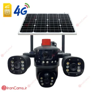 دوربین چرخشی بی سیم خورشیدی سیمکارتی سه لنز 12 مگاپیکسل V380 مدل T36 31 دوربین خورشیدی سیم کارت خور v380 pro
