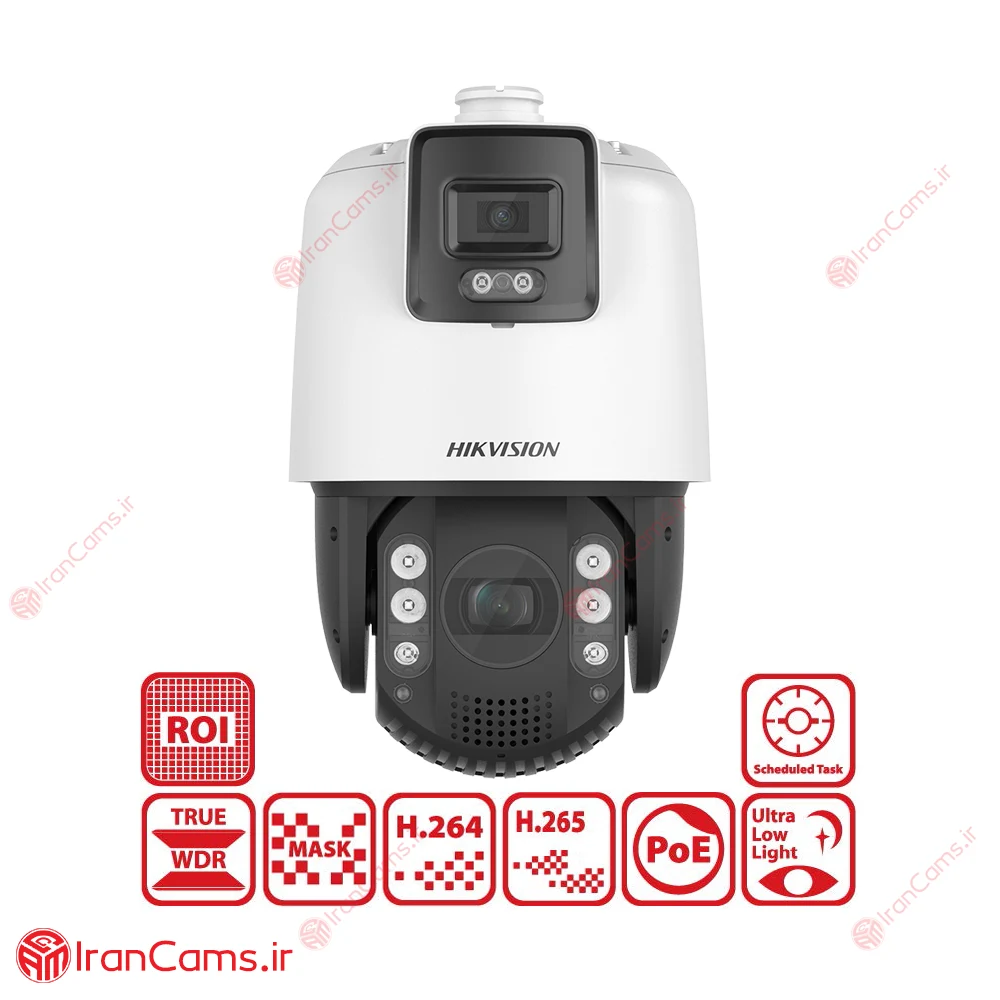 دوربین مداربسته IP اسپید دام دو لنز هایک ویژن DS-2SE7C432MW-AEB(14F1)
