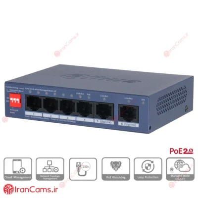 سوییچ شبکه 6 پورت PoE داهوا DH-CS4006-4ET2GT-36