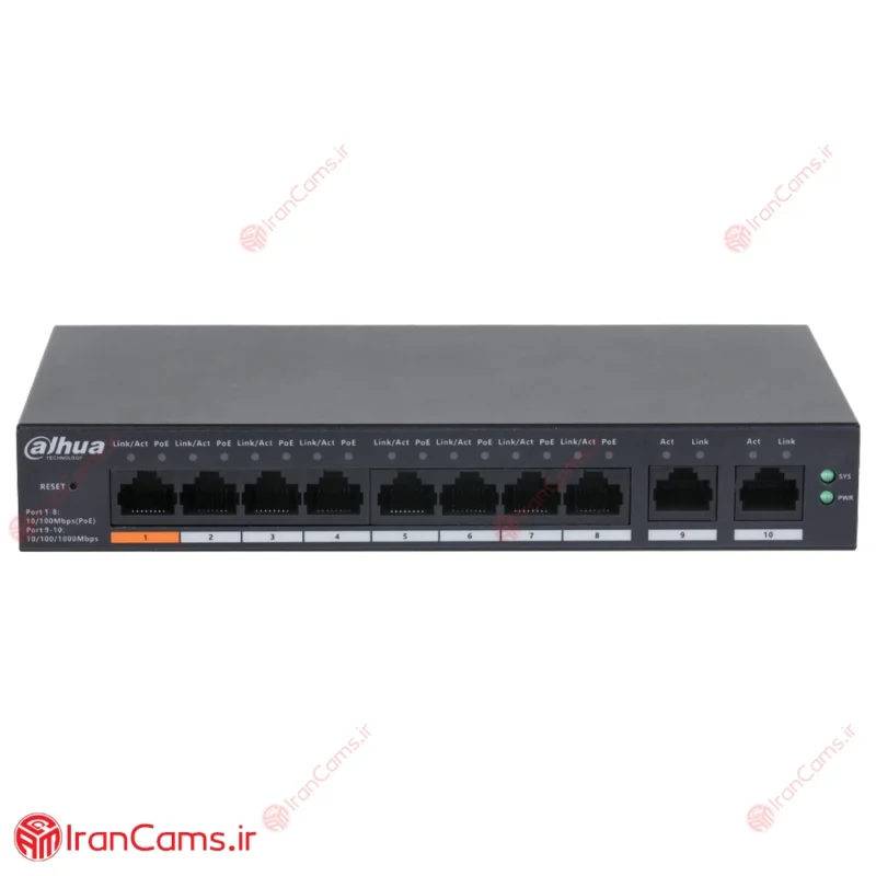 سوییچ شبکه 10 پورت PoE داهوا DH-CS4010-8ET-60