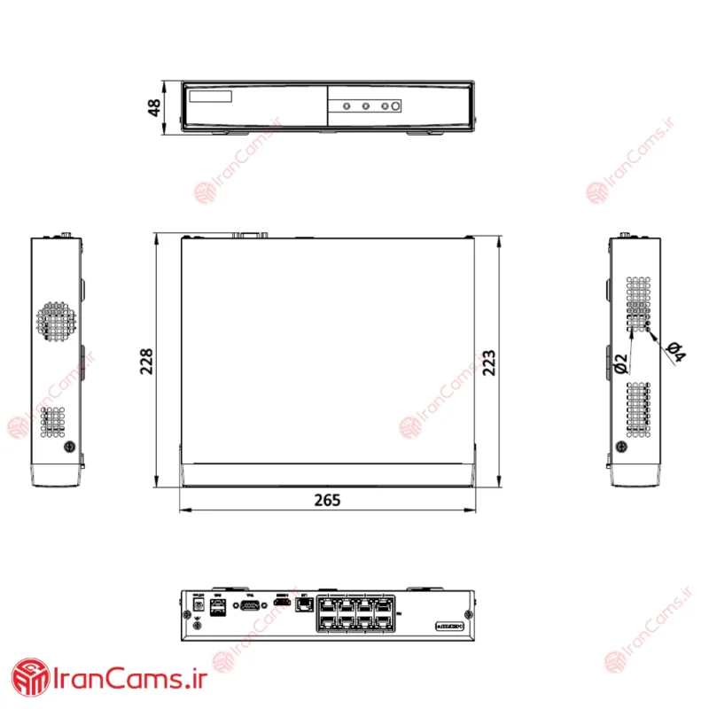مشخصات دستگاه DS-7108NI-Q1-8P-M
