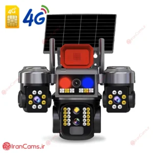 دوربین بی سیم خورشیدی سیمکارتی سه لنز 12 مگاپیکسل V380 مدل LX-XW818-4G 4 دوربین سه لنز خورشیدی سیمکارتی V380