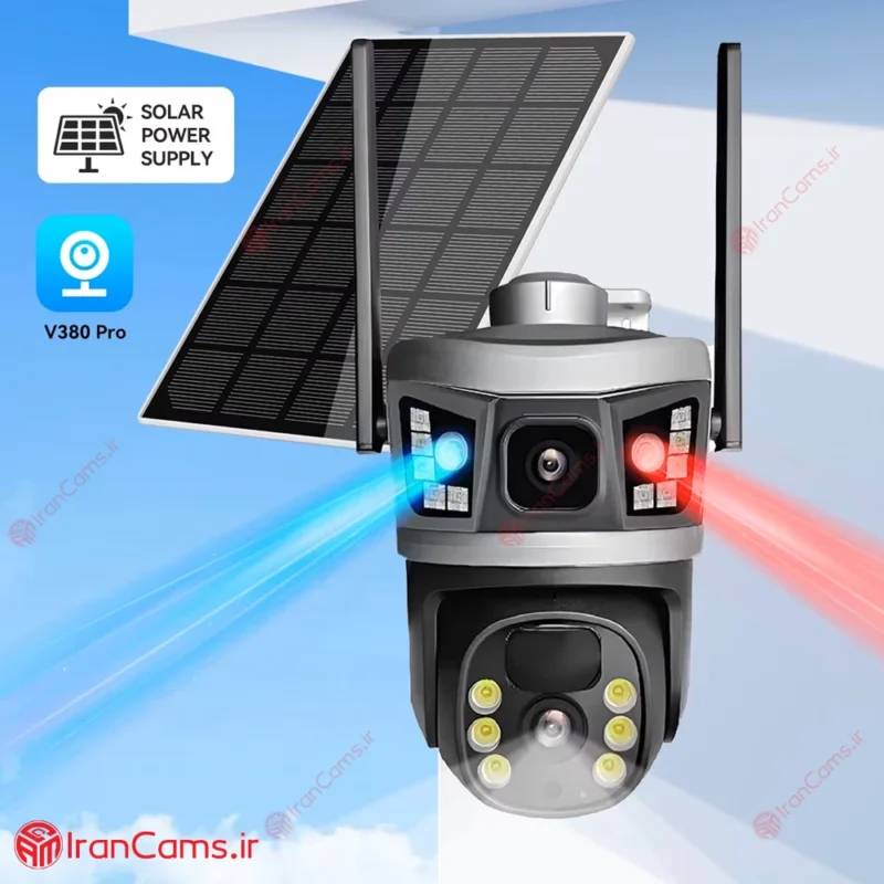 دوربین سیم کارتی خورشیدی 6 مگاپیکسل 2 لنز V380 PRO مدل VSC99-4G