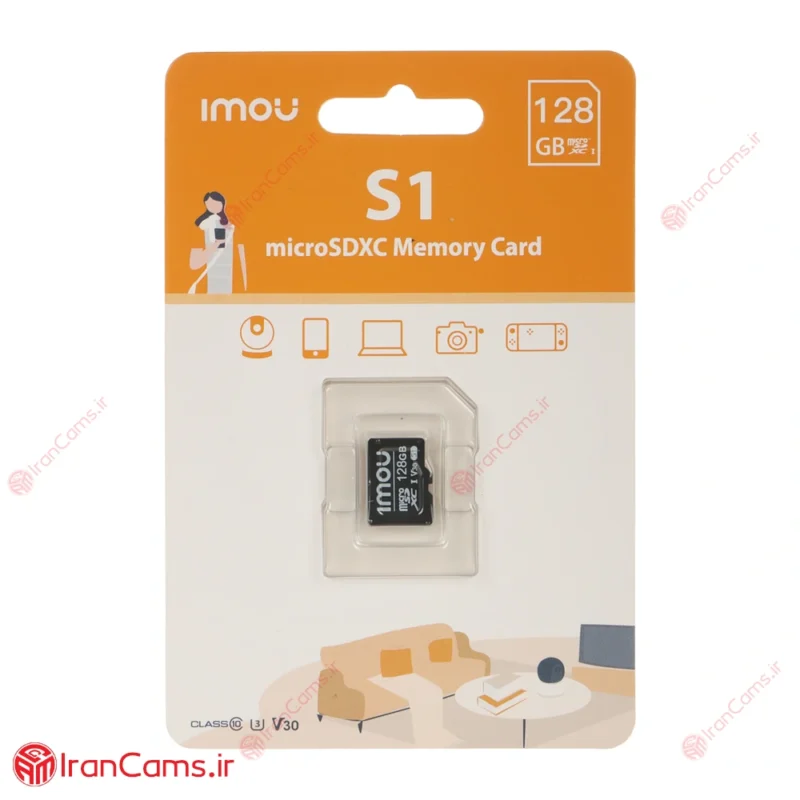 کارت حافظه microSDXC آیمو IMOU مدل S1 کلاس 10 استاندارد UHS-I U3 سرعت 95MBps ظرفیت 128 گیگابایت