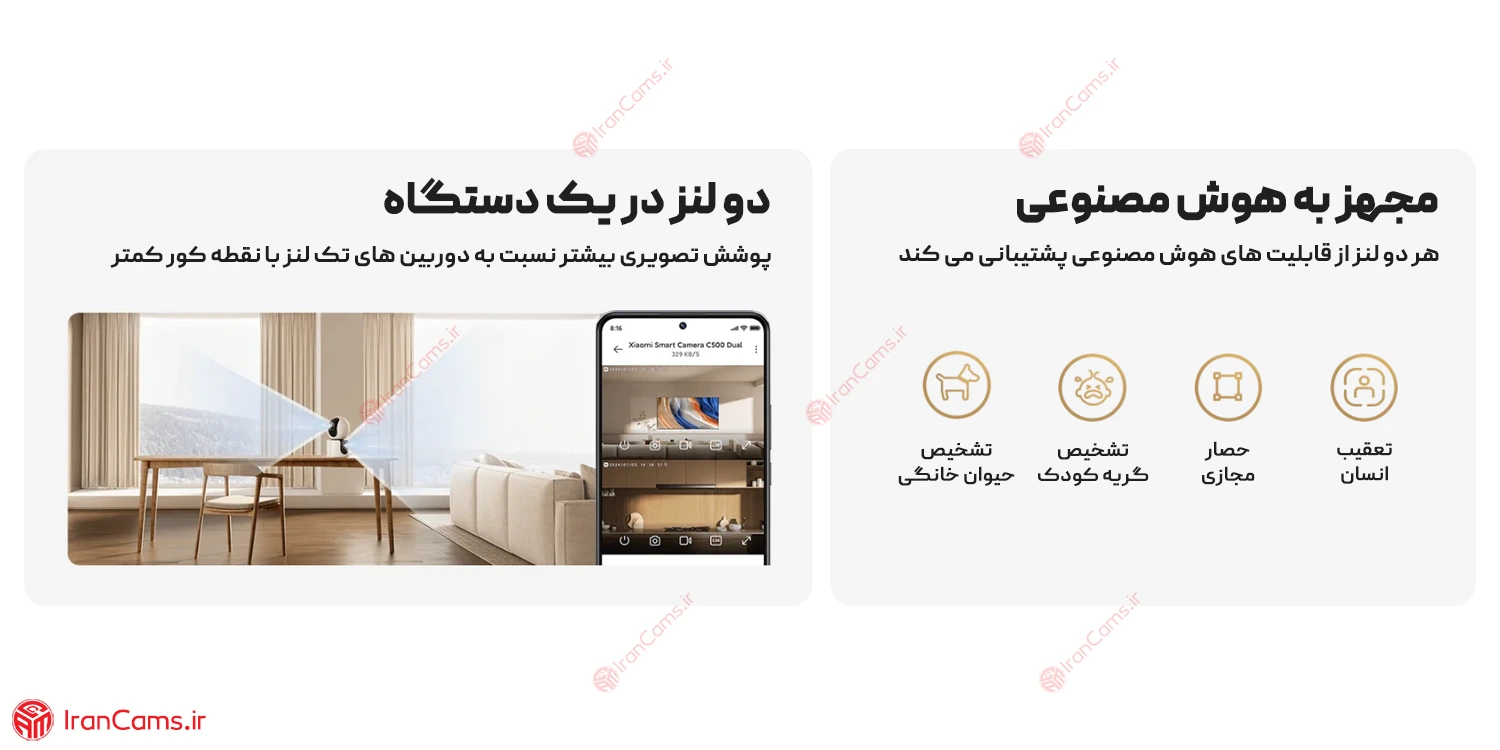 قیمت دوربین بی سیم شیائومی دو لنز C500 Dual