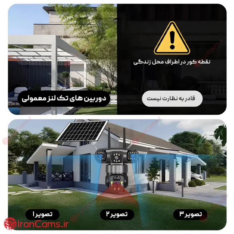 دوربین سولار V380 سه لنز