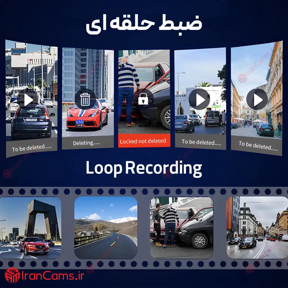 دوربین ثبت وقایع خودرو سیم کارت خور مدل 2K (دو دوربین) 4 دوربین ثبت وقایع سیمکارتی خودرو
