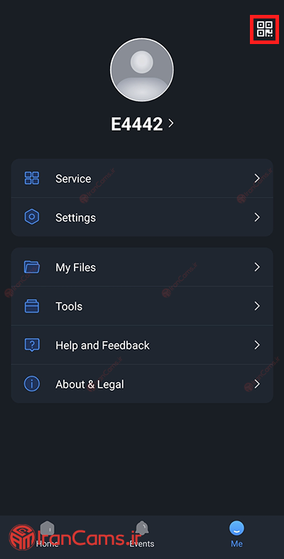 کد QR حساب کاربری DMSS