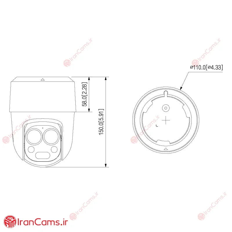 دوربین مداربسته چرخشی زوم دار 2 مگاپیکسلی داهوا DH-HAC-PT1200BP-IL-A-E2Z 8 قیمت دوربین گردان داهوا زوم دار