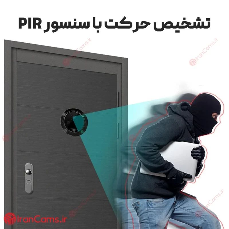 دوربین چشمی درب مانیتور دار JR100W 5 چشمی در