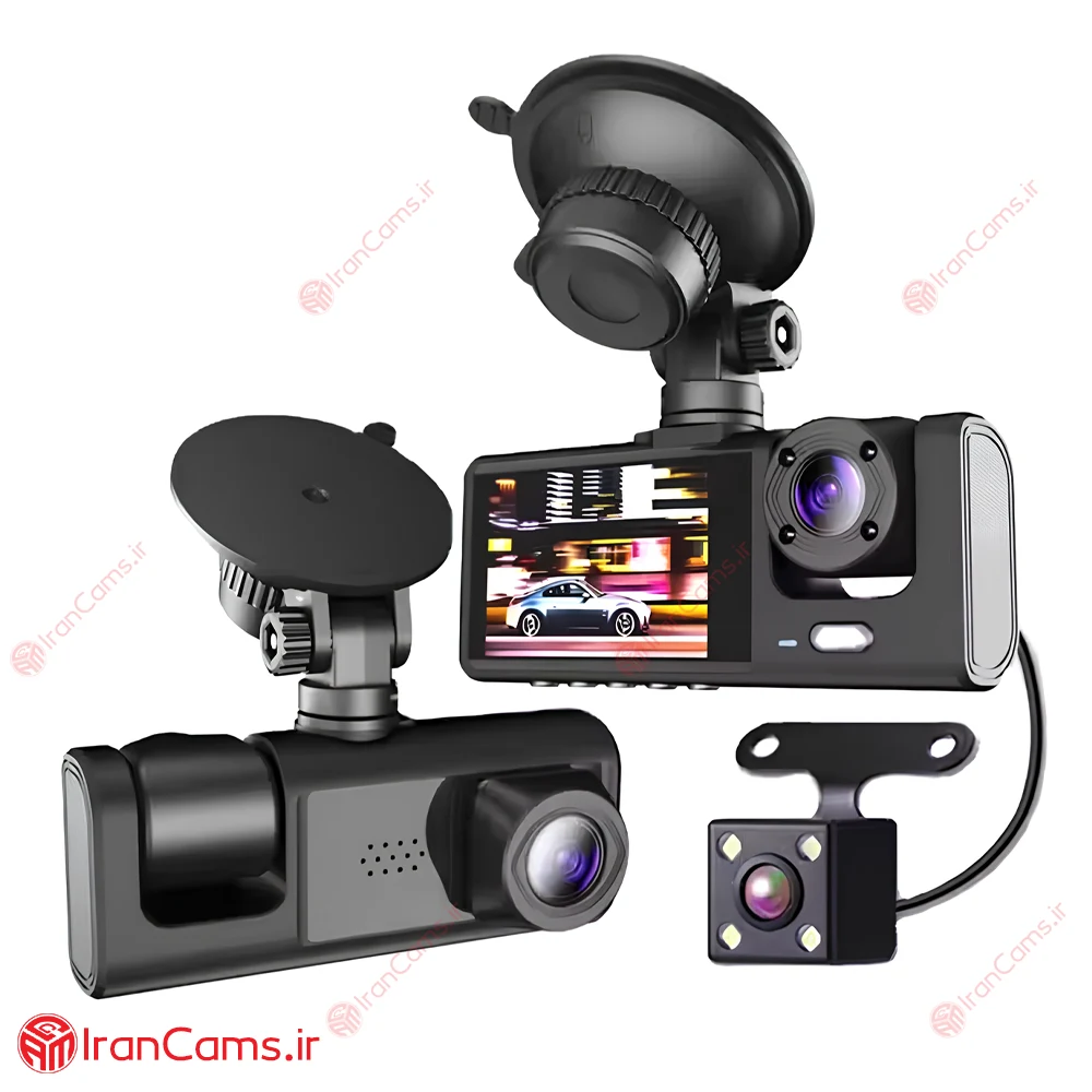 Black Box Dash Cam (7) دوربین ثبت وقایع خودرو 3 لنز مانیتور دار مدل Black Box