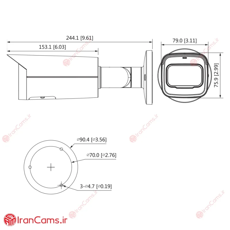 دوربین مداربسته IP بولت 4 مگاپیکسلی داهوا DH-IPC-HFW3441T-ZS 7 نصب دوربین ip داهوا