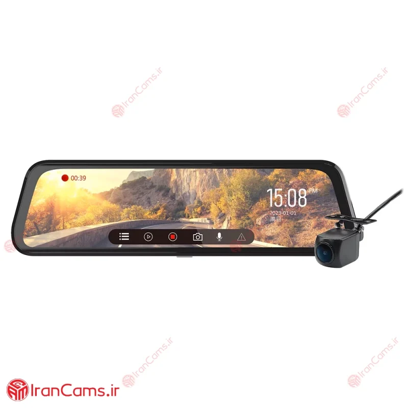 دوربین ثبت وقایع خودرو آینه ای HP مدل F799W (دو دوربین) 4 دوربین ثبت وقایع آینه ای HP