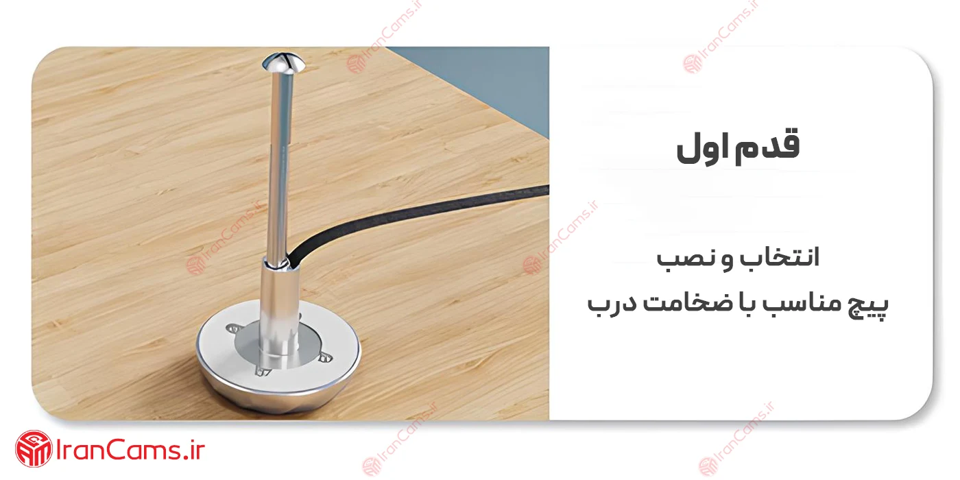 آموزش تصویری نصب دوربین چشمی درب مانیتور دار DD1 1 آموزش تصویری نصب دوربین چشمی درب مانیتور دار DD1