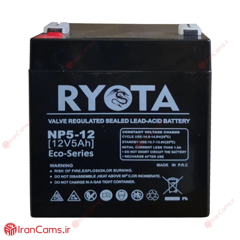 پکیج دزدگیر سایلکس SG8 Lite مدل LC21 5 باتری 12 ولت 5 آمپر RYOTA مدل NP5-12 مناسب دزدگیر و UPS