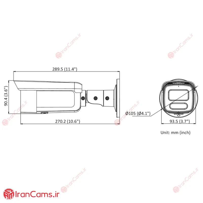 دوربین مداربسته IP بولت 6 مگاپیکسل هایک ویژن DS-2CD2T67G2H-LISU/SL 10 دوربین هایک ویژن 6 مگاپیکسل