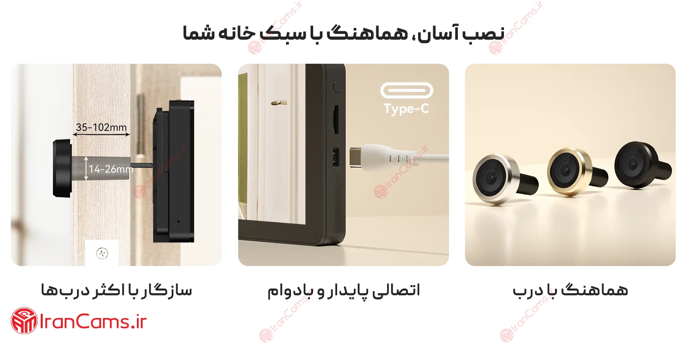 چشمی درب مانیتور دار آیمو