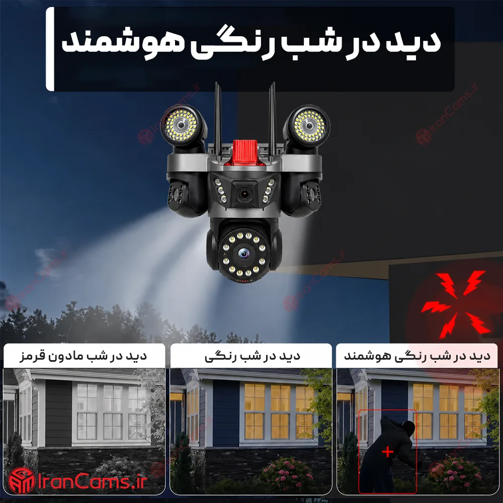 دوربین سیم کارتی 3 لنز 12 مگاپیکسل O-KAM PRO مدل AD-QQ881-WP 14 دوربین سه لنز okam