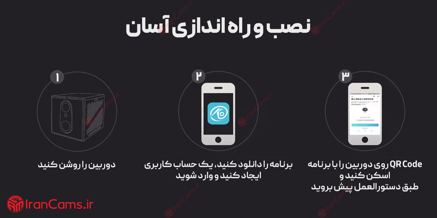 دوربین سیمکارتی شارژی O-KAM PRO مدل مکعب 10X زوم 22 دوربین سیمکارتی o kam