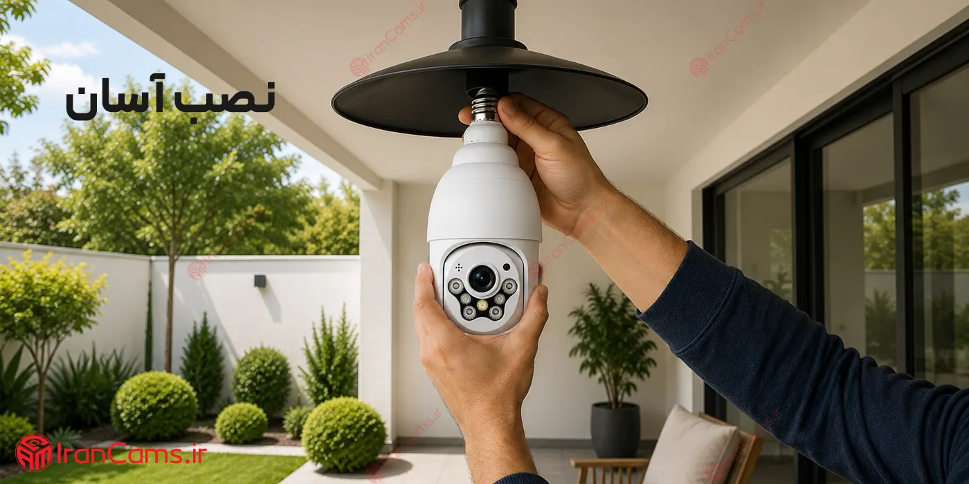 دوربین لامپی سیم کارتی 3 مگاپیکسل O-KAM PRO مدل J7 4 نصب دوربین لامپی