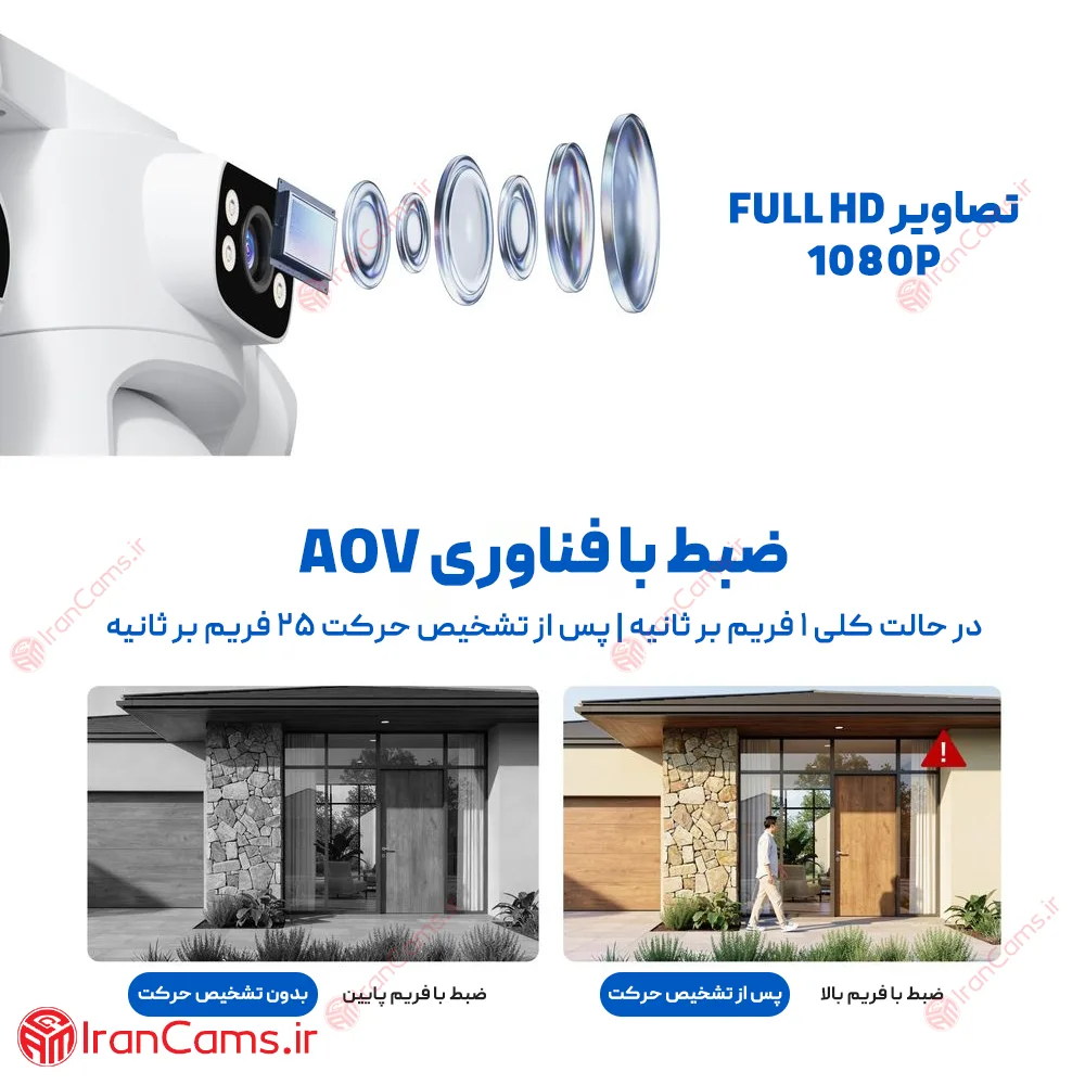 دوربین خورشیدی سیم کارتی 4 لنز 16 مگاپیکسل O-KAM PRO مدل S45 22 دوربین مداربسته خورشیدی 4 لنزه