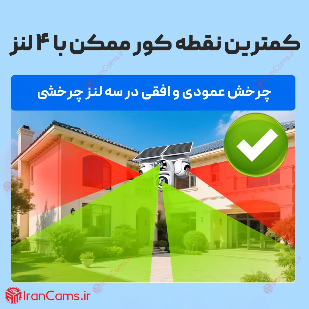 دوربین خورشیدی سیم کارتی 4 لنز 16 مگاپیکسل O-KAM PRO مدل S45 23 قیمت دوربین سولار خورشیدی