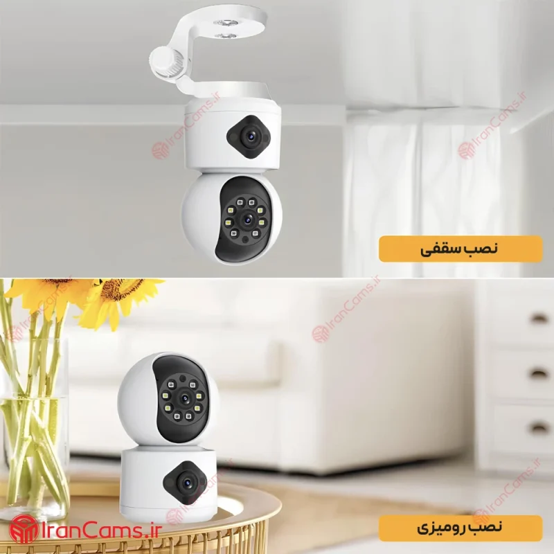 دوربین بی سیم بیبی کم دو لنز 10 مگاپیکسل Tuya مدل SQ001 10 دوربین بیبی کم دو لنزه