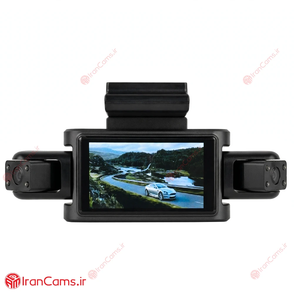 دوربین ثبت وقایع خودرو 360 درجه وای فای 4 لنز مانیتوردار مدل 4K-FI 2 دوربین ثبت وقایع وای فای دار چهار لنز