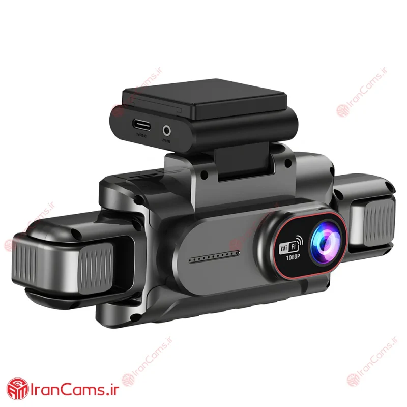 دوربین ثبت وقایع خودرو 360 درجه وای فای 4 لنز مانیتوردار مدل 4K-FI 6 بهترین دوربین ثبت وقایع 4 لنزه 360 درجه