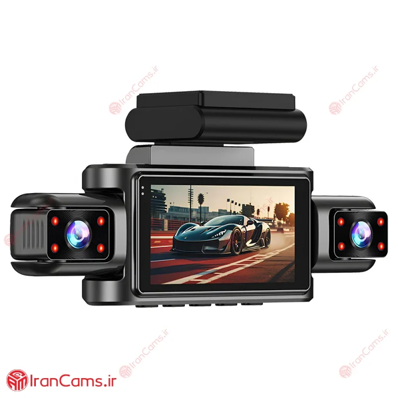 دوربین ثبت وقایع خودرو 360 درجه وای فای 4 لنز مانیتوردار مدل 4K-FI 5 قیمت دوربین ثبت وقایع 4 لنزه 360 درجه